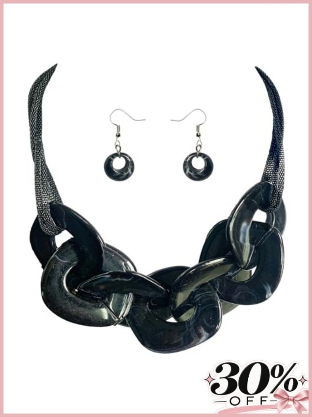 Statement Choker Necklace Acrylic Cuban Link Chain Geometric Bib Collar
